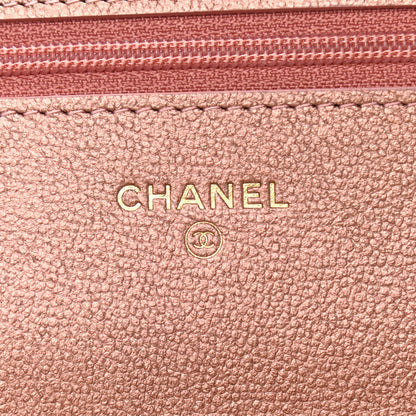 Chanel Metallic Grained Calfskin Quilted 2.55 Reissue Wallet on Chain WOC Copper Pink 6 of 12