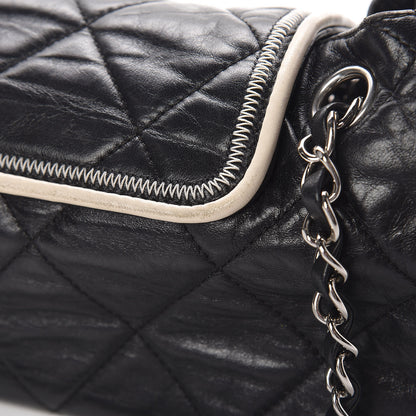 Chanel Lambskin Quilted East West Accordion Flap Black 9 of 19