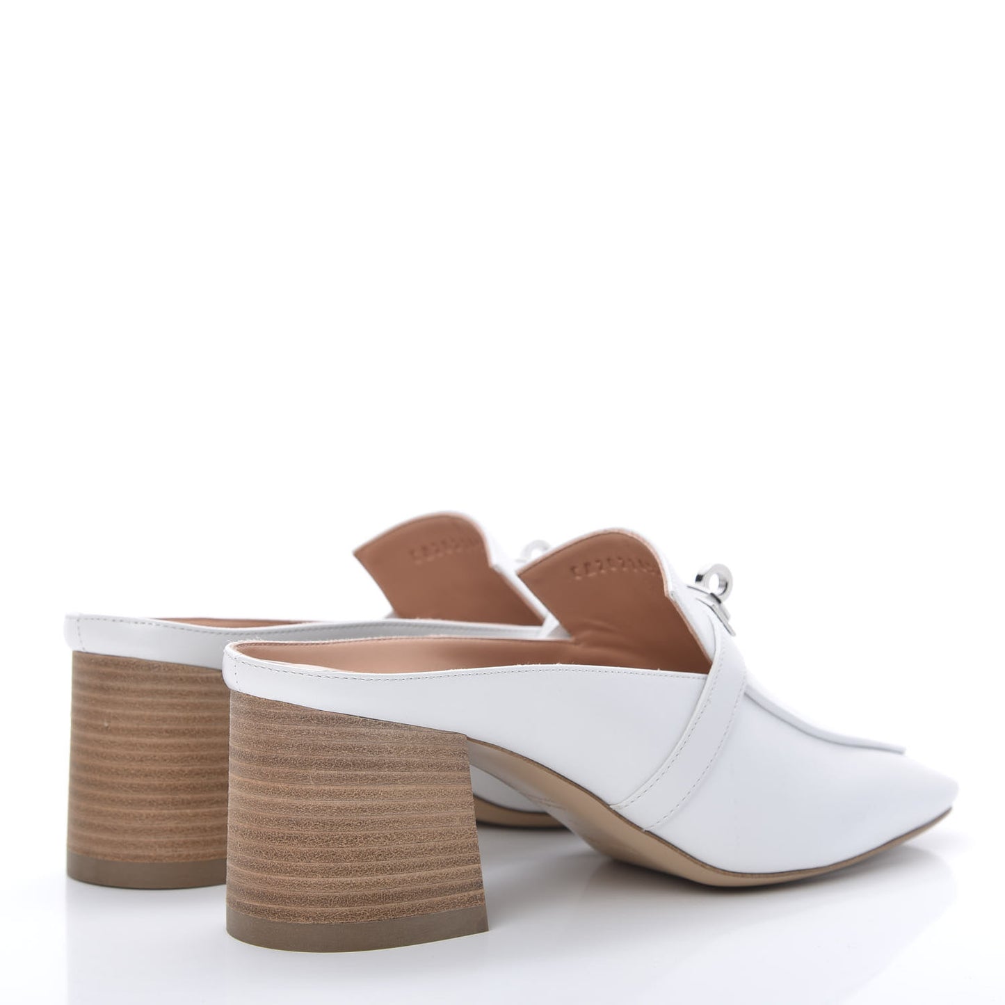 Calfskin Blossom Mules 38 White