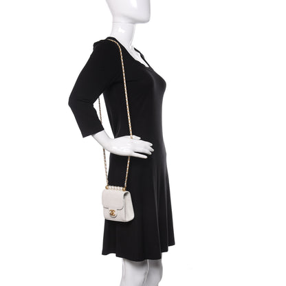 Chanel Goatskin Chic Pearls Clutch On Chain White 2 of 18