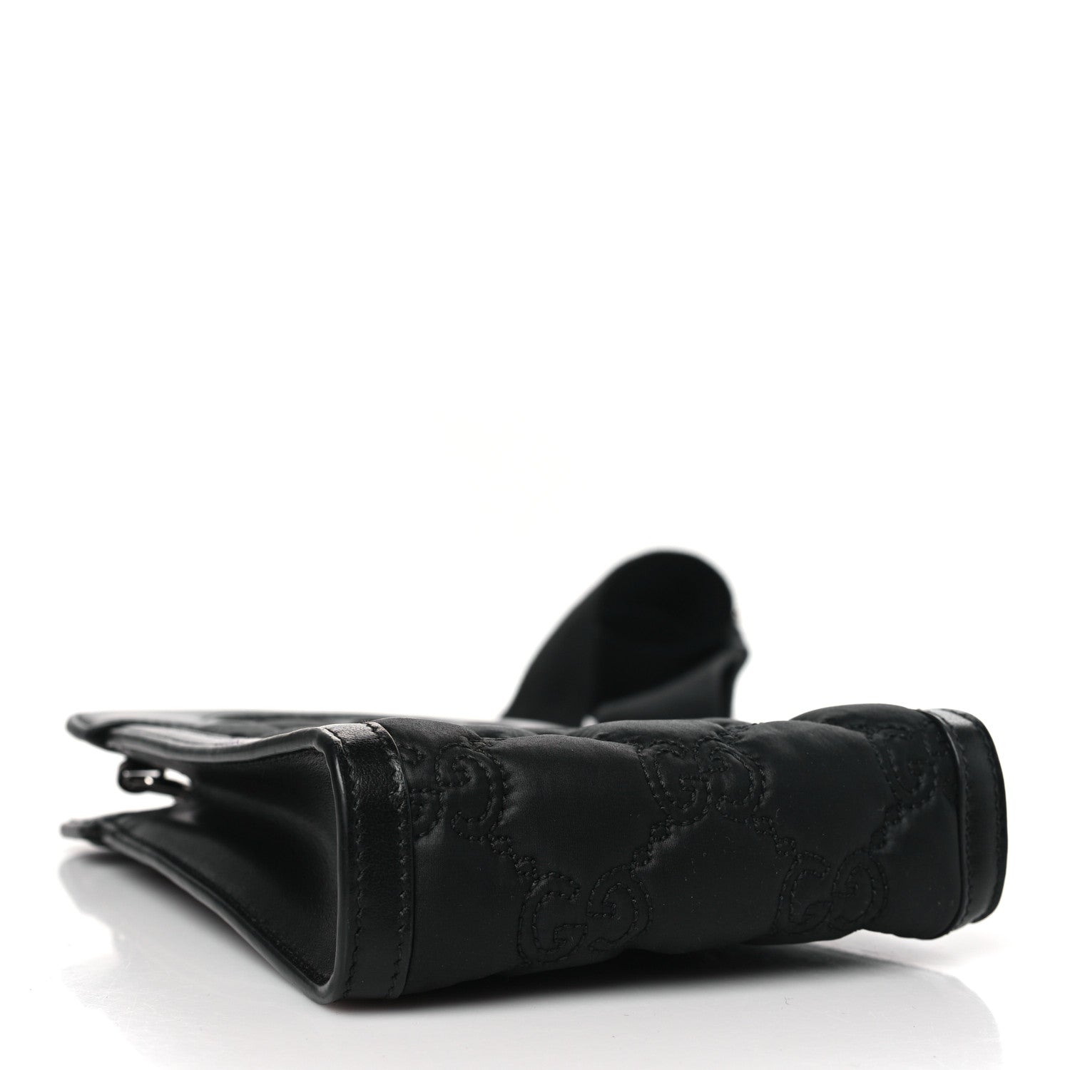 Gucci Nylon Calfskin Enamel GG Matelasse Mini Top Slip Handle Crossbody Bag Black 4 of 10