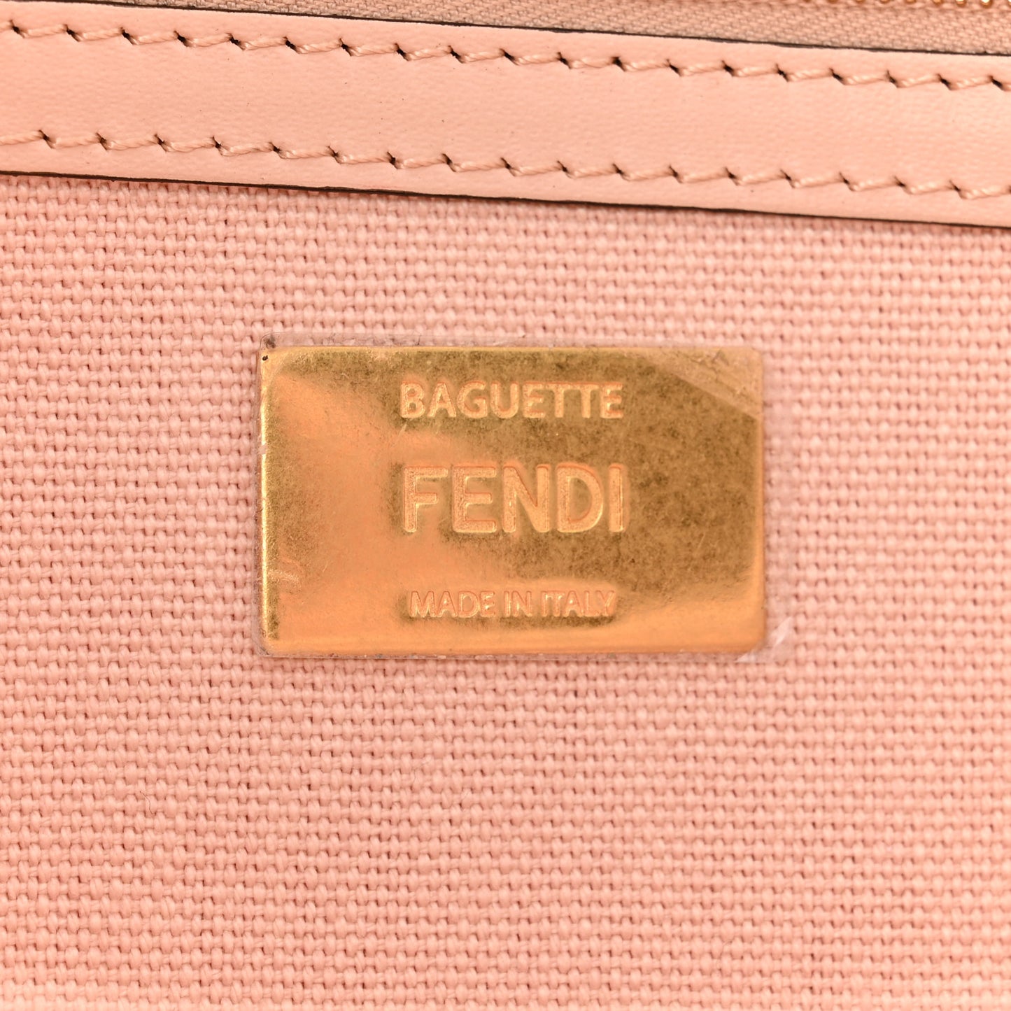 Canvas Vitello King FF Embroidered Baguette Rosa Quarzo Bloody Mary Multicolor