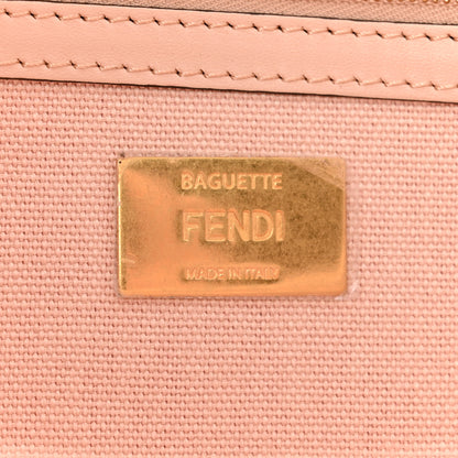 Fendi Canvas Vitello King FF Embroidered Baguette Rosa Quarzo Bloody Mary Multicolor 6 of 10