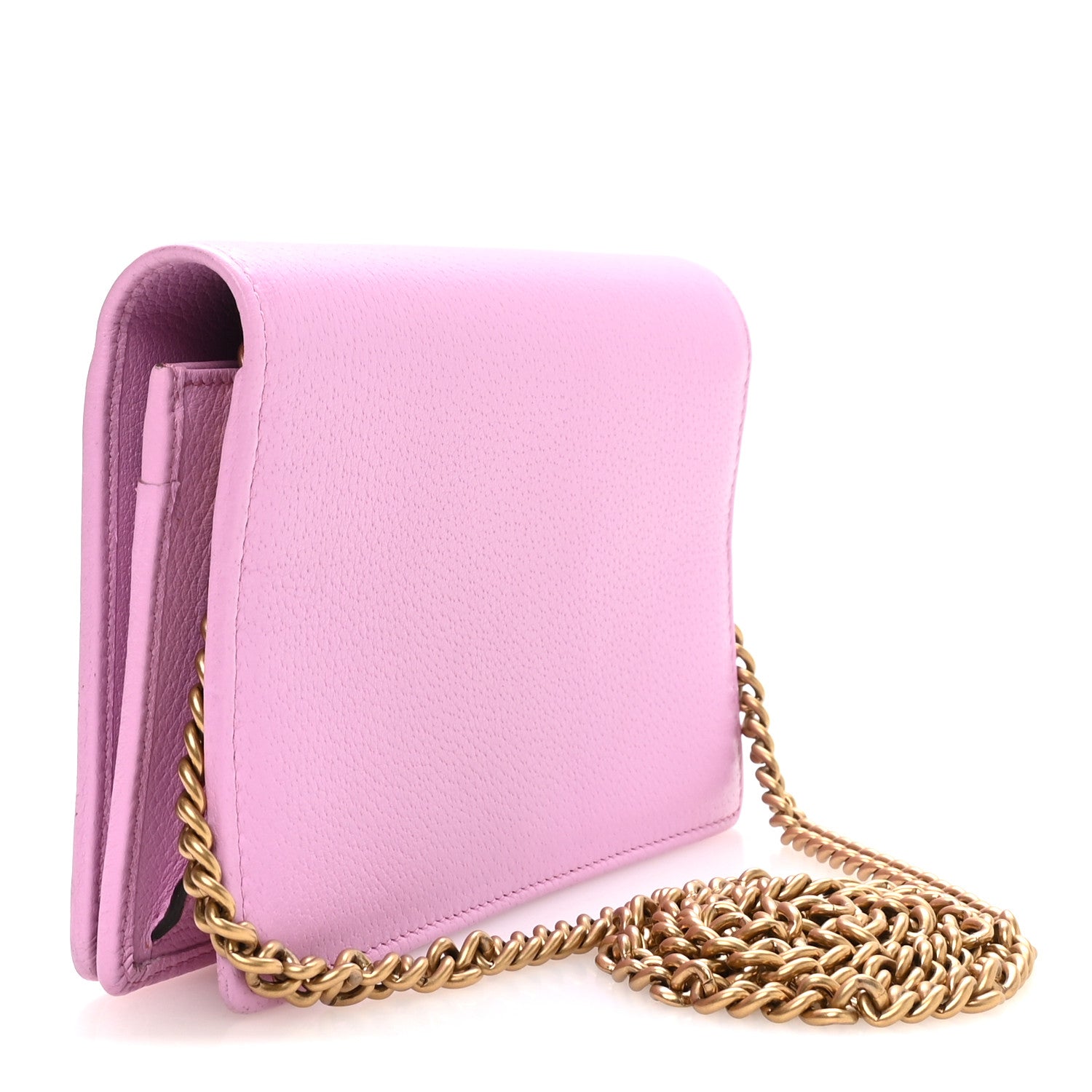 Gucci Calfskin Marquise Crystals Mini GG Chain Wallet Malva 3 of 11
