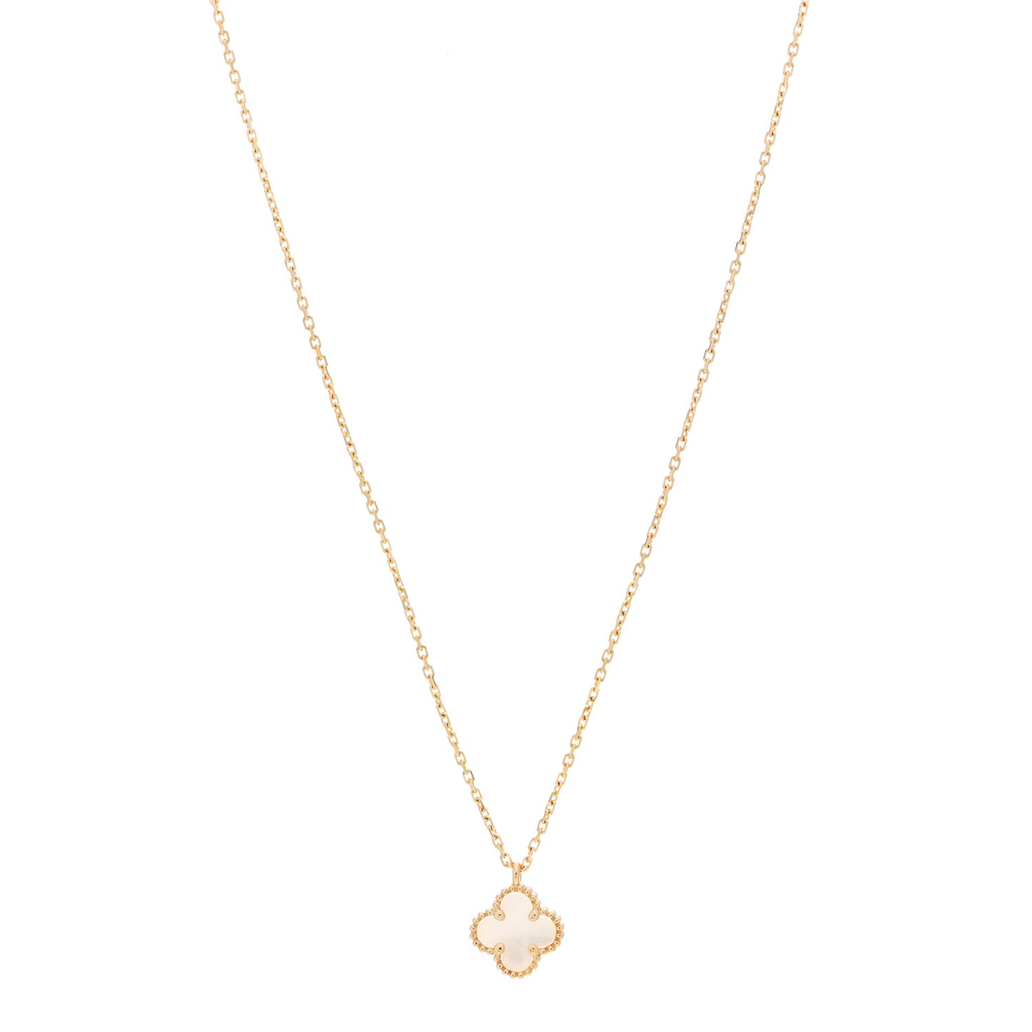 18K Yellow Gold Mother of Pearl Sweet Alhambra Pendant Necklace