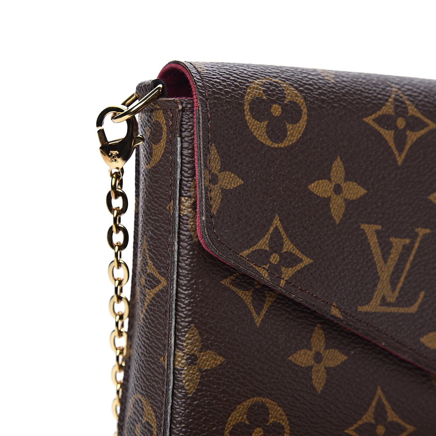Louis Vuitton Monogram Pochette Felicie Chain Wallet Fuchsia 13 of 13