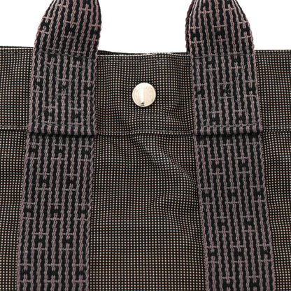 Hermes Canvas Herline PM Tote Grey 7 of 12