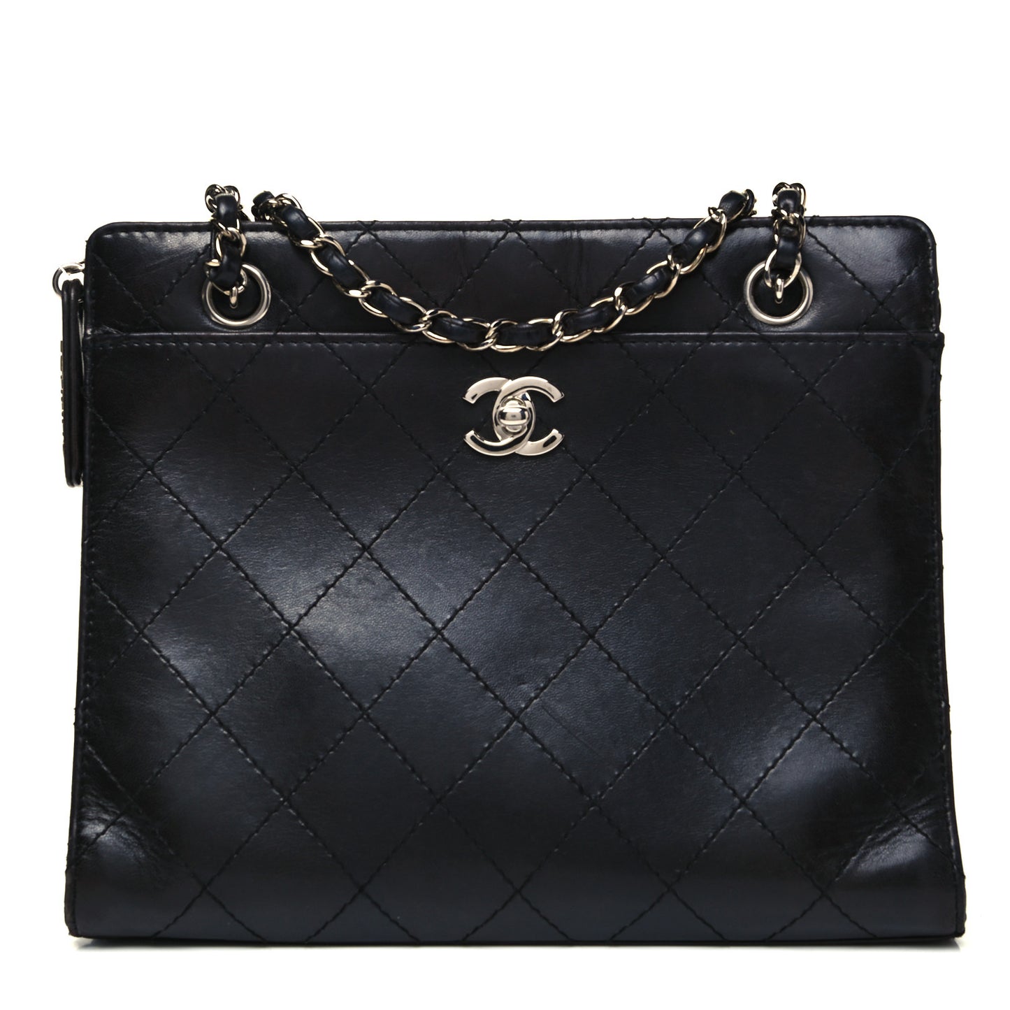 Lambskin Quilted Shoulder Bag Black