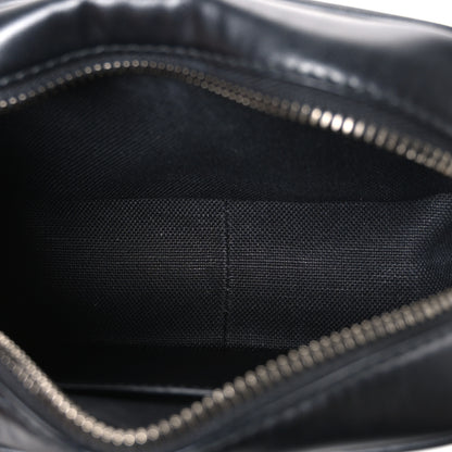 Gucci Calfskin Matelasse Monochrome Mini GG Marmont Chain Shoulder Bag Black 5 of 11