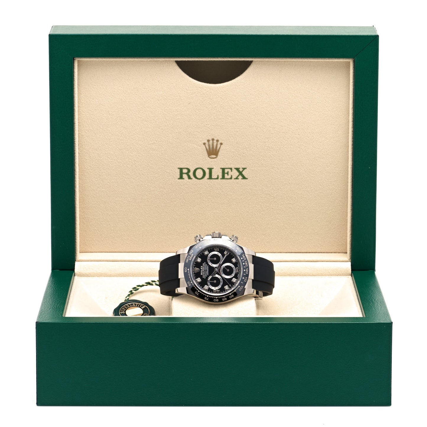 18K White Gold Oysterflex Diamond 40mm Oyster Perpetual Cosmograph Daytona Watch Black 116519LN