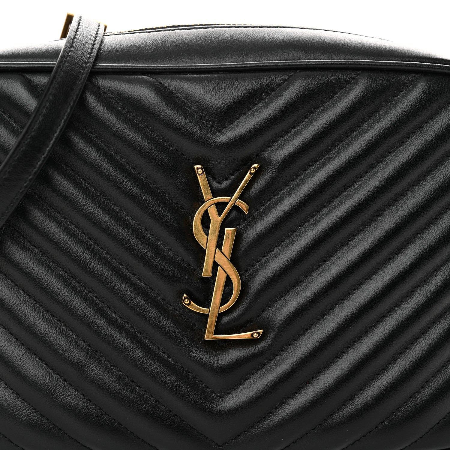 Saint Laurent Calfskin Matelasse Monogram Lou Camera Bag Black 8 of 11