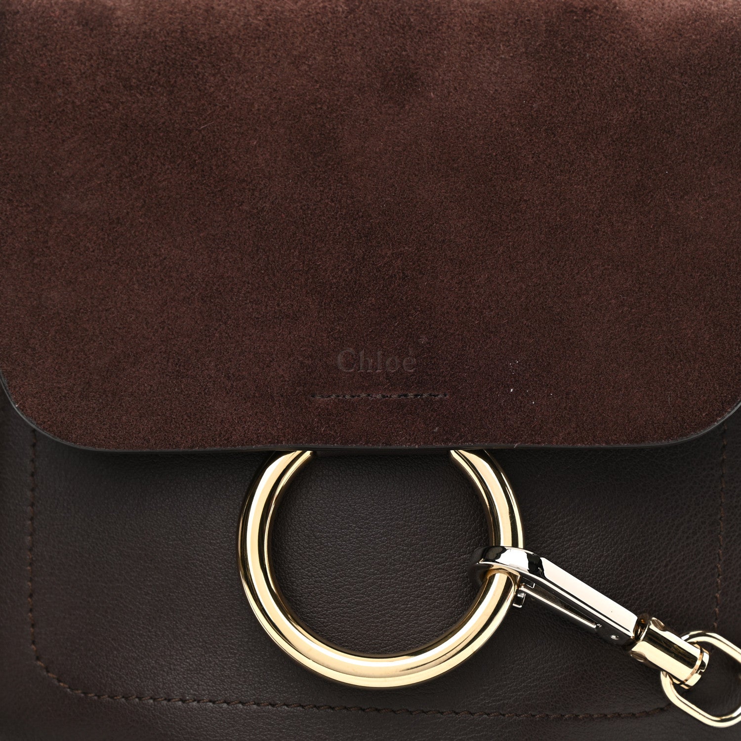 Chloe Suede Calfskin Mini Faye Backpack Dark Brown 7 of 8