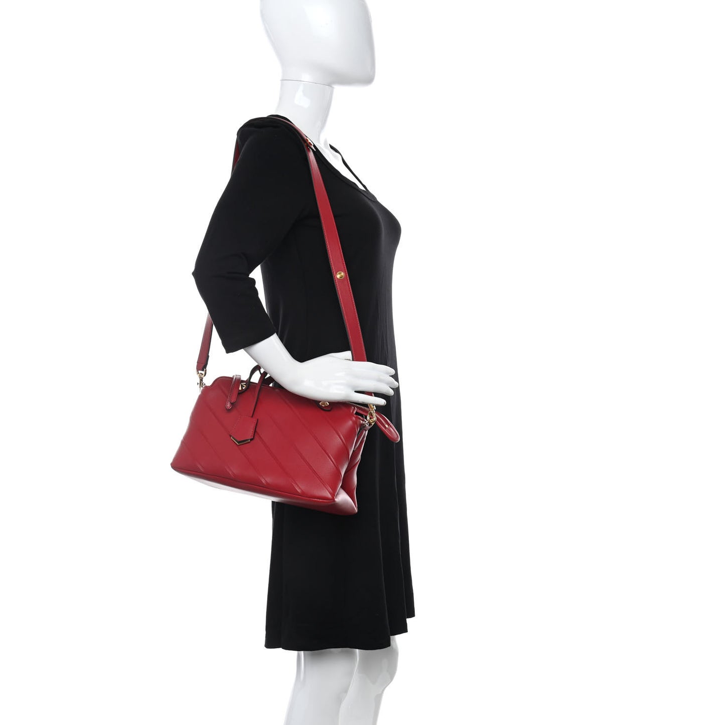 Nappa Pequin Diagonal Embossed Medium By The Way Boston Bag Fragola