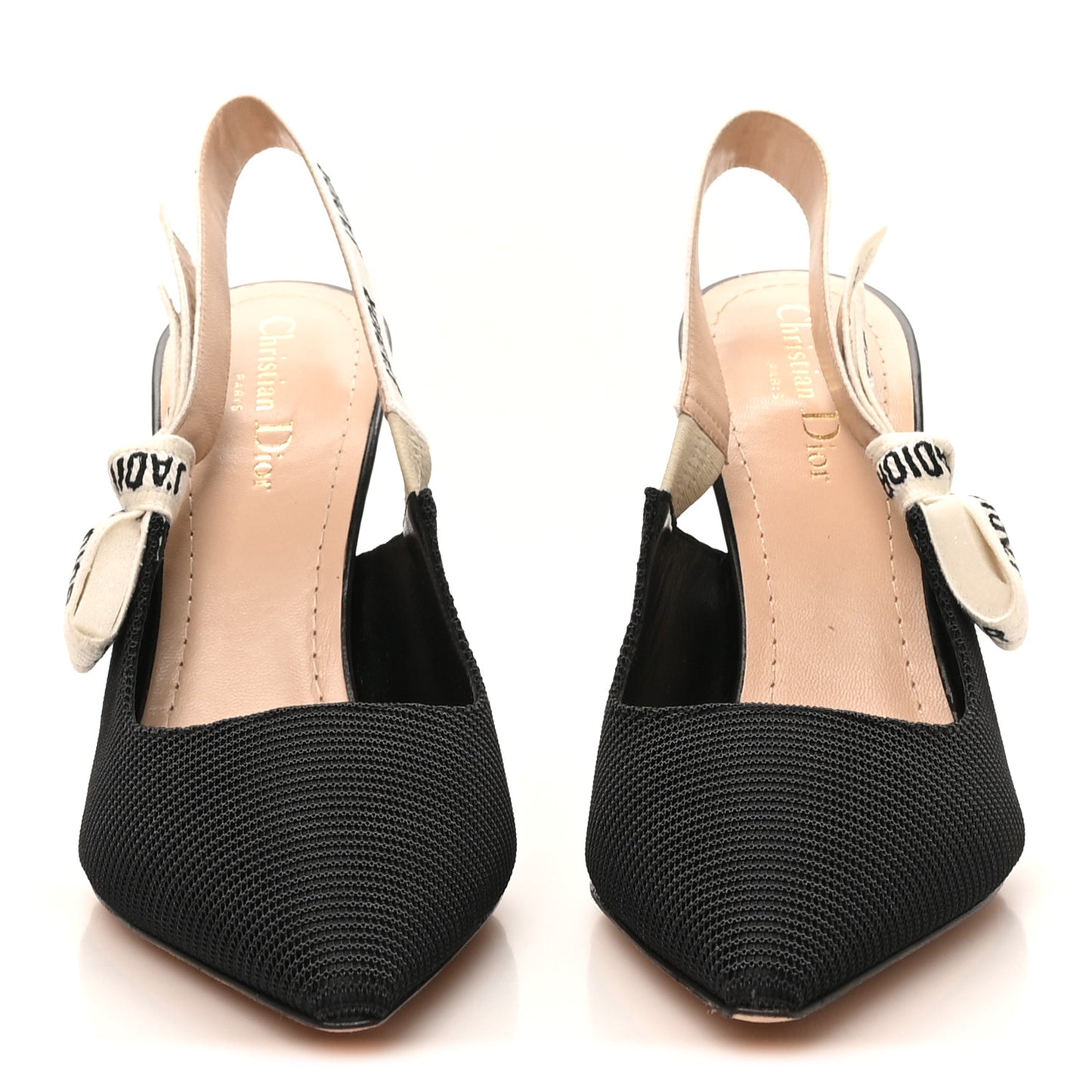Technical Canvas Ribbon J Adior Slingback 100mm Pumps 40 Black