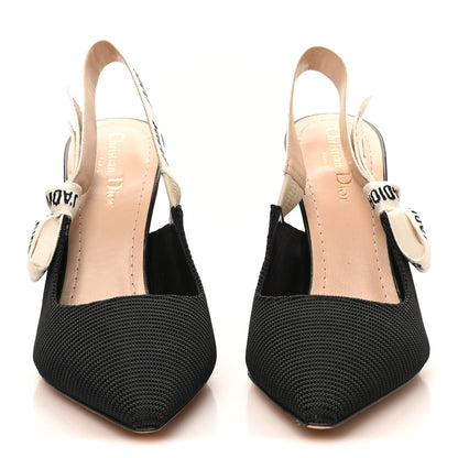 Christian Dior Technical Canvas Ribbon J Adior Slingback 100mm Pumps 40 Black 3 of 9