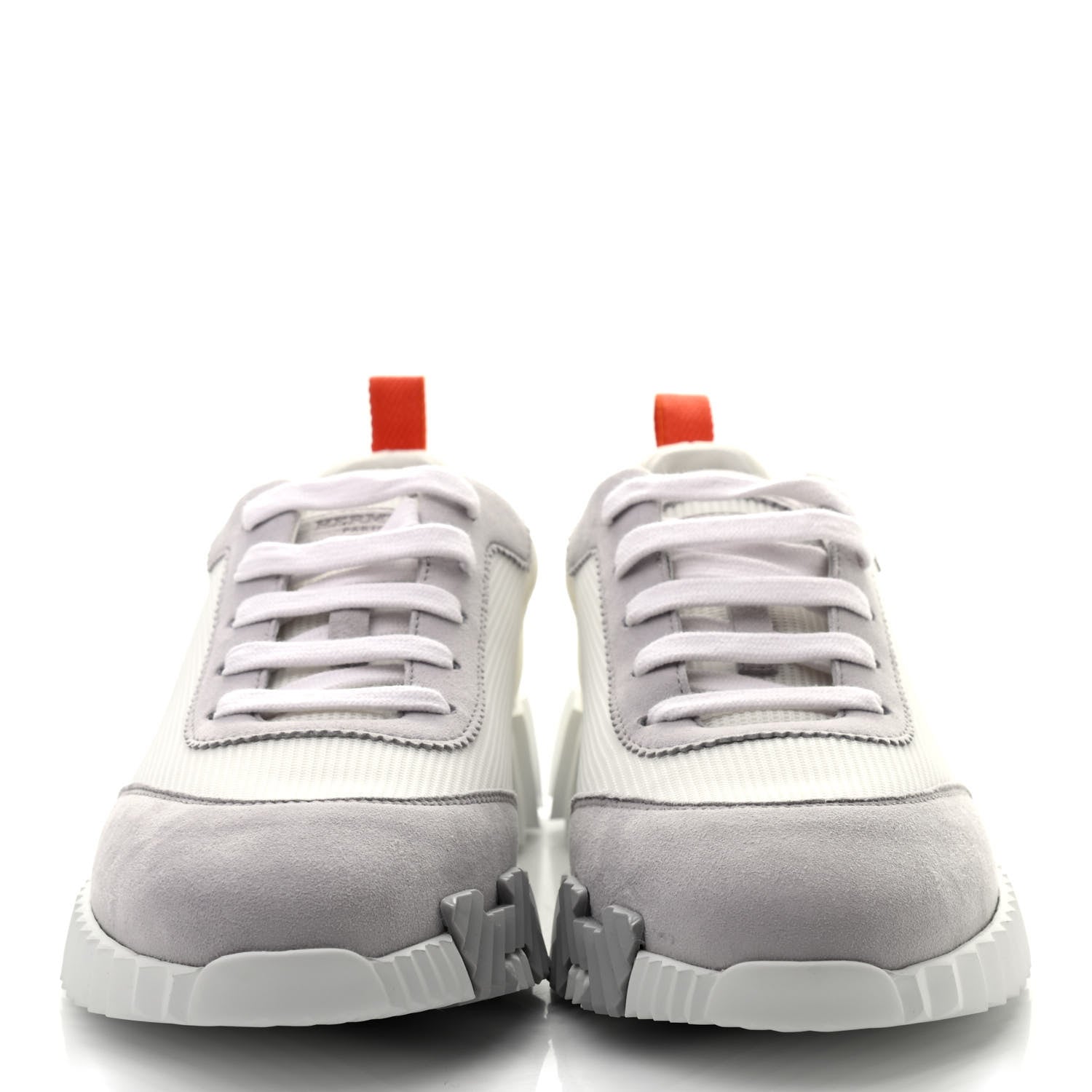 Hermes Technical Canvas Suede Goatskin Bouncing Sneakers 39 White Multicolor 2 of 9