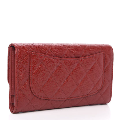 Chanel Caviar Quilted Large Flap Wallet Red 3 of 9