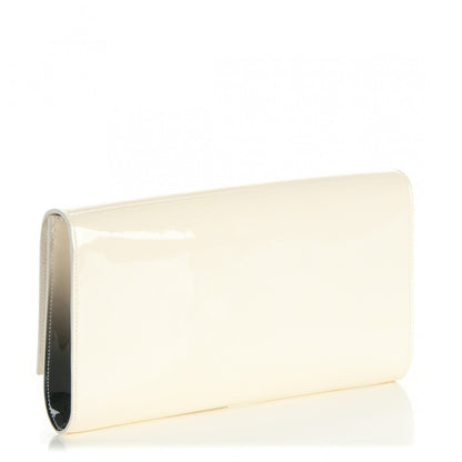 Saint Laurent Patent Calfskin Ombre Monogram Large Belle De Jour Clutch Ivory Black 3 of 7