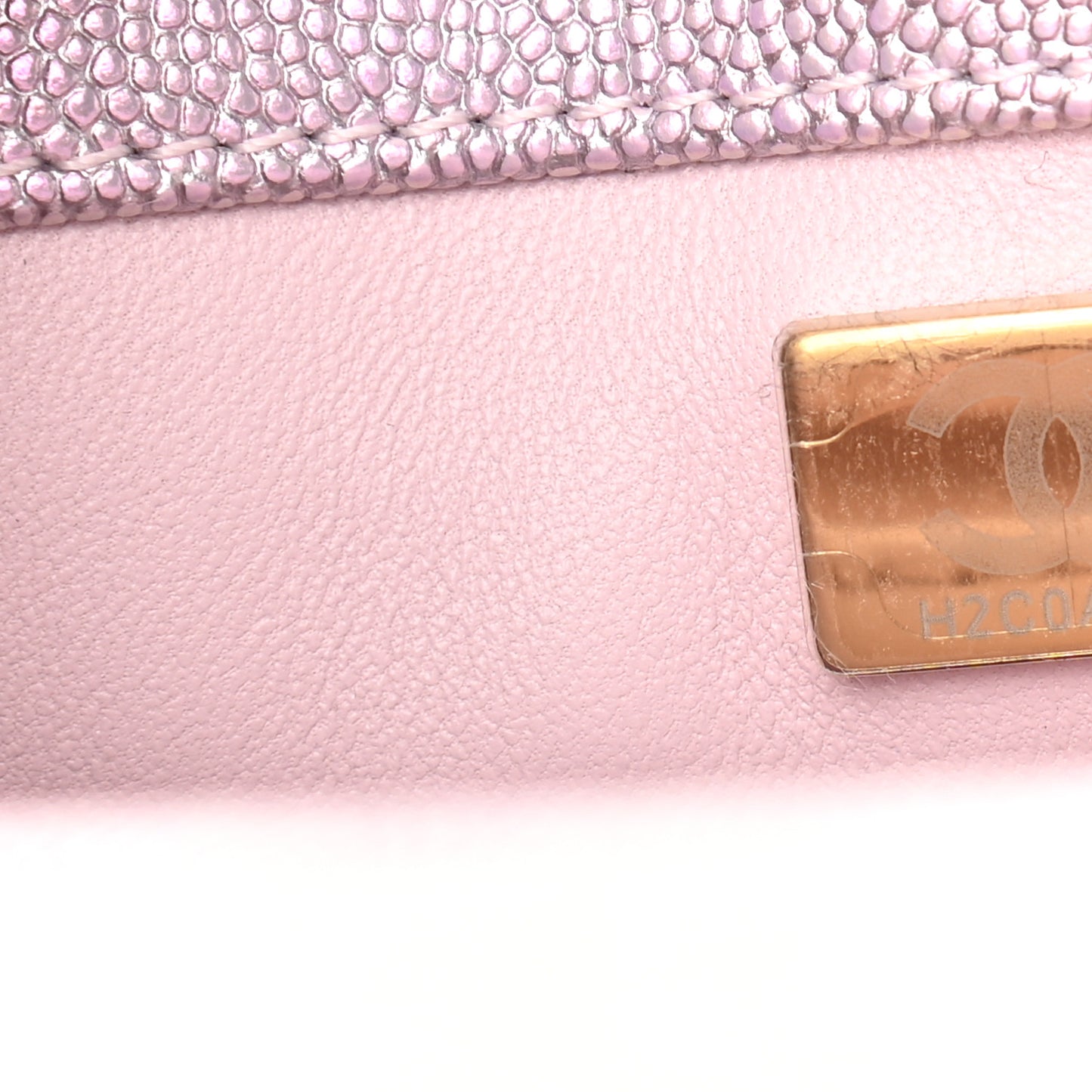 Metallic Caviar Quilted Mini Coco Handle Flap Light Pink