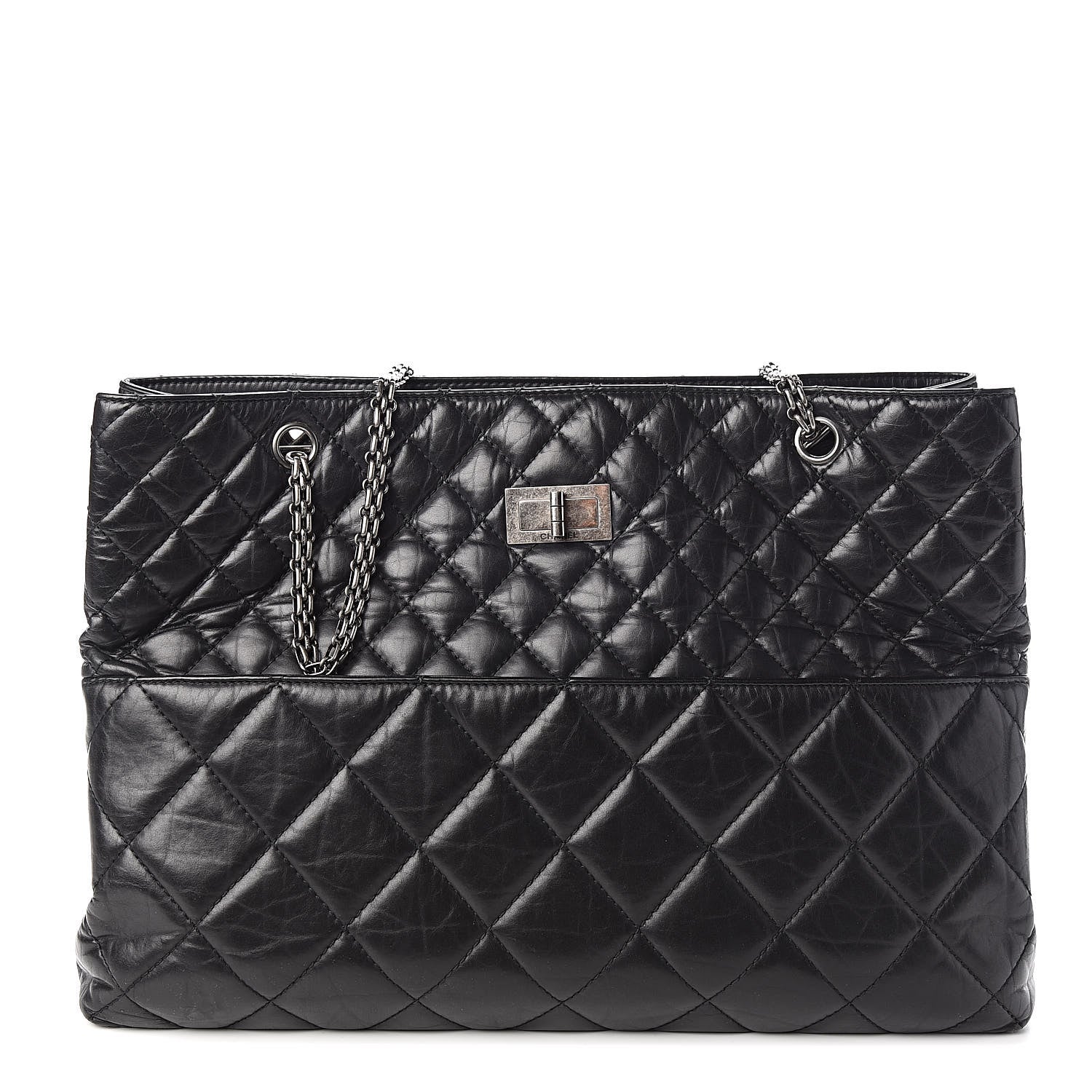 Chanel Aged Calfskin Quilted Reissue 2.55 Tote Black 1 of 11