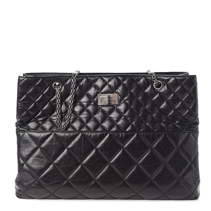Chanel Aged Calfskin Quilted Reissue 2.55 Tote Black 1 of 11