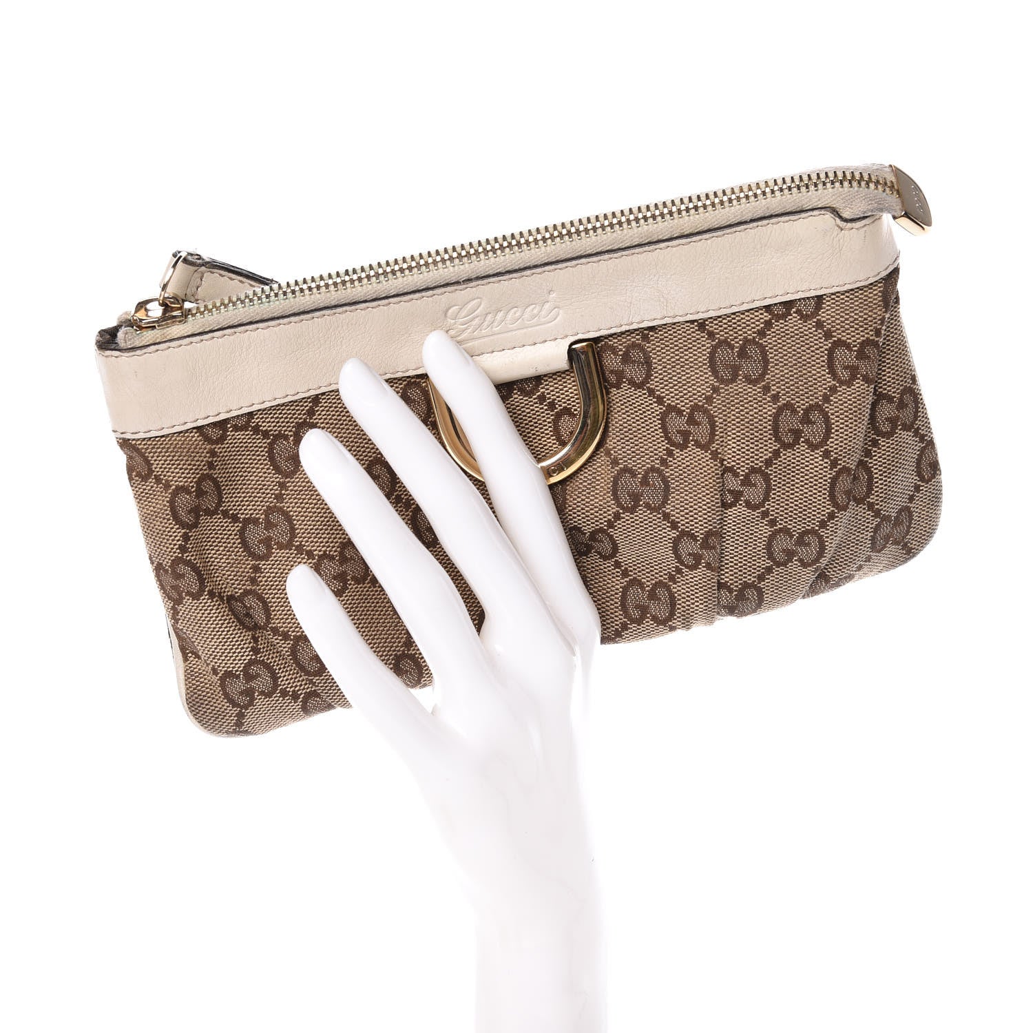 Gucci Monogram D Ring Wristlet White 2 of 16