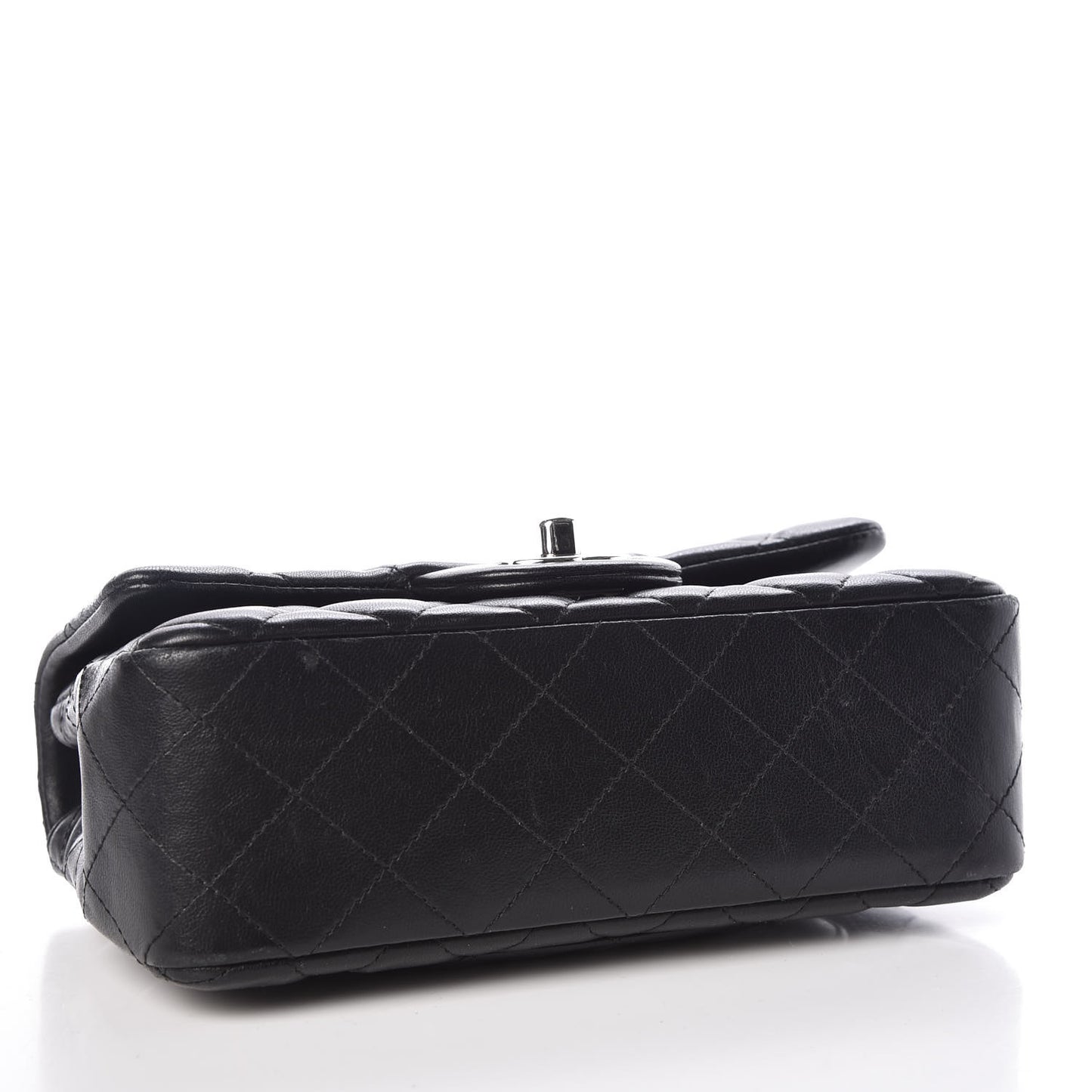Lambskin Quilted Mini Rectangular Flap Black