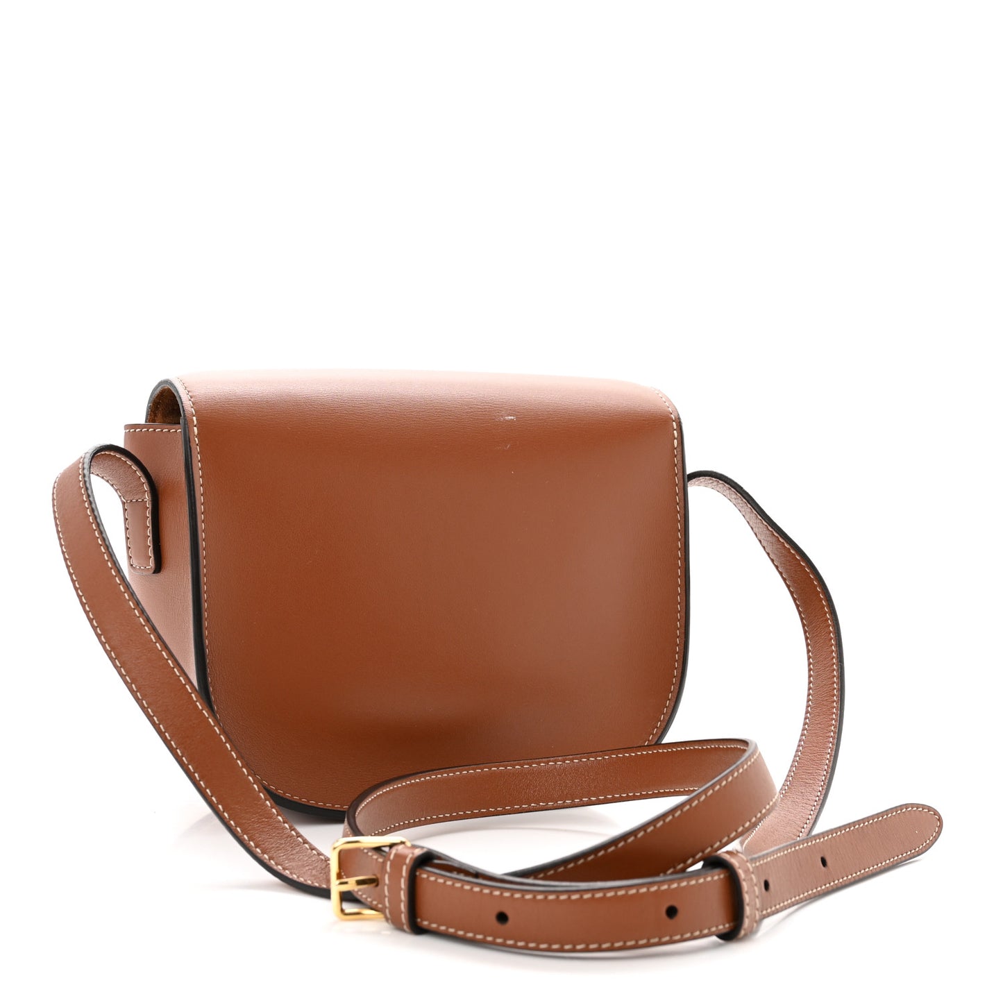Smooth Calfskin Cuir Triomphe Folco Crossbody Bag Tan