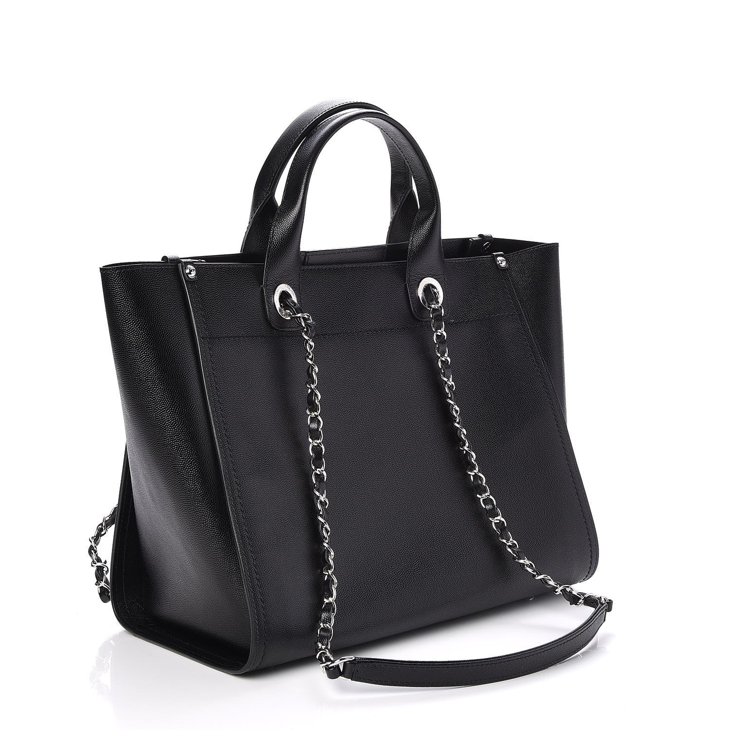 Chanel Caviar Small Studded Deauville Tote Black 3 of 8