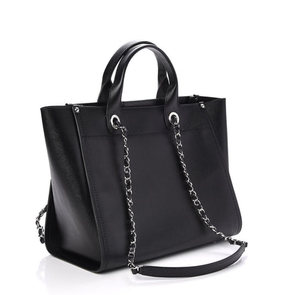 Chanel Caviar Small Studded Deauville Tote Black 3 of 8
