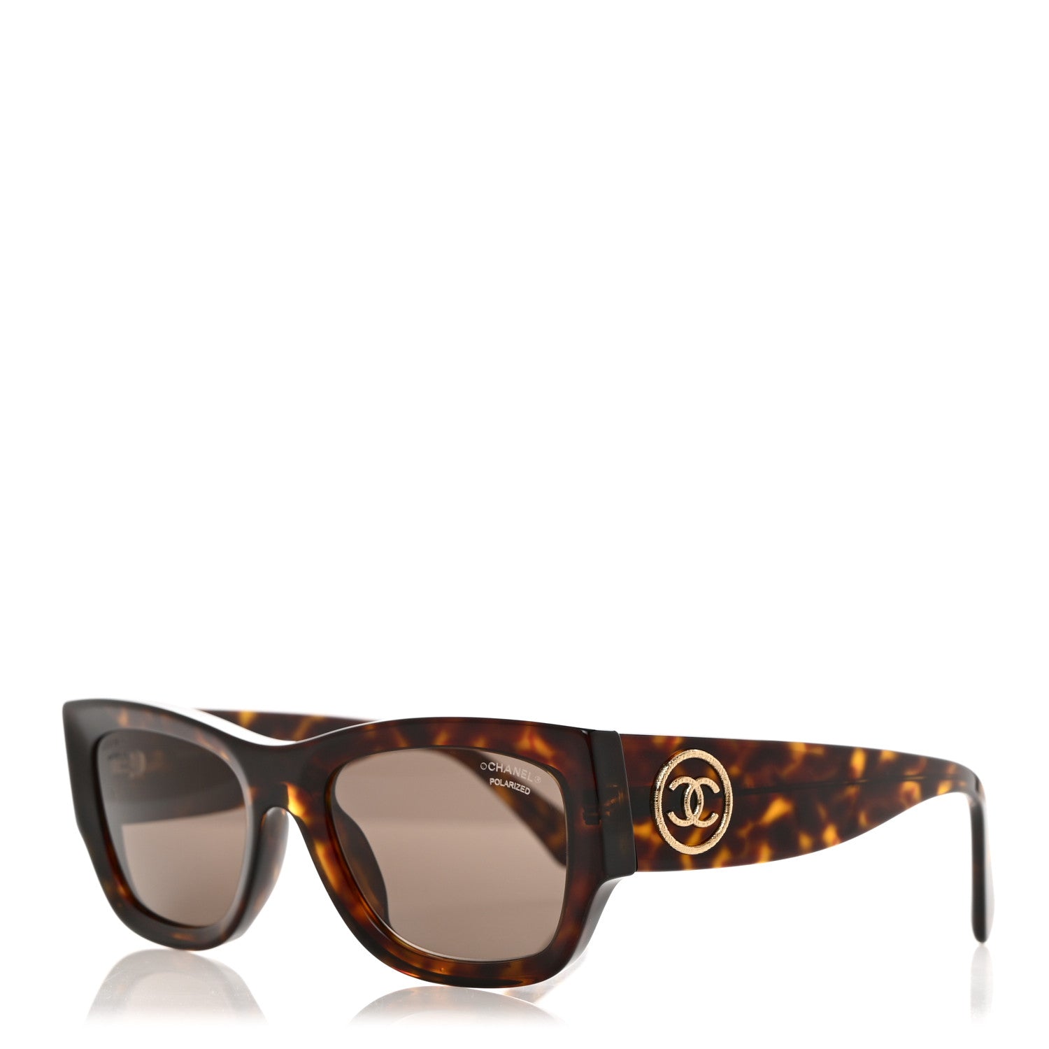 Chanel Acetate Rectangle Sunglasses 5507-A Tortoise 1 of 8