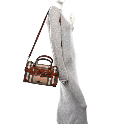 Burberry House Check Bridle Calfskin Medium Alchester Bowling Bag Dark Tan 2 of 20