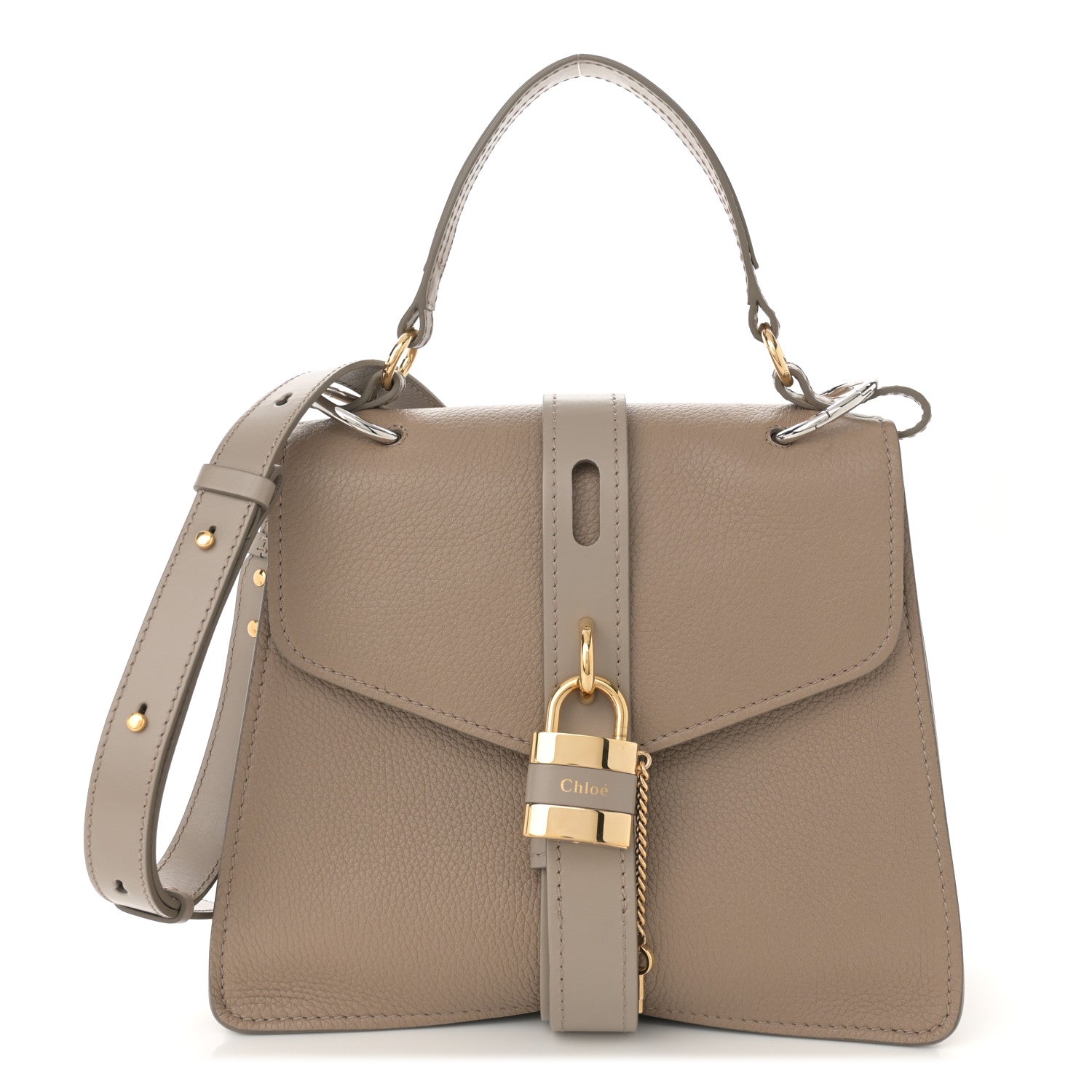 Chloe Grained Calfskin Medium Aby Day Shoulder Bag Motty Grey 1 of 12