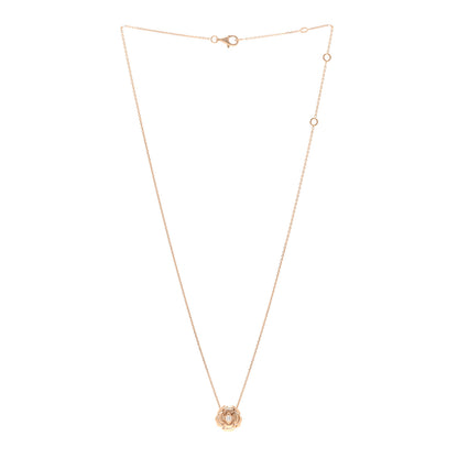 Chanel 18K Rose Gold Diamond Extrait de Camelia Pendant Necklace 3 of 5