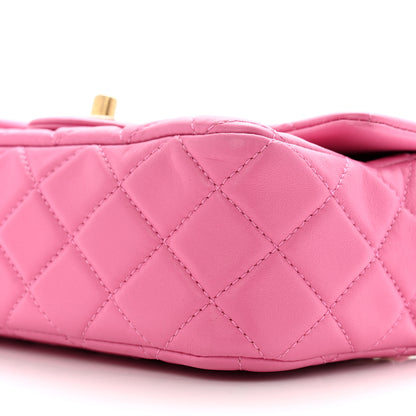 Chanel Lambskin Quilted Mini Rectangular Pearl Crush Flap Pink 10 of 10