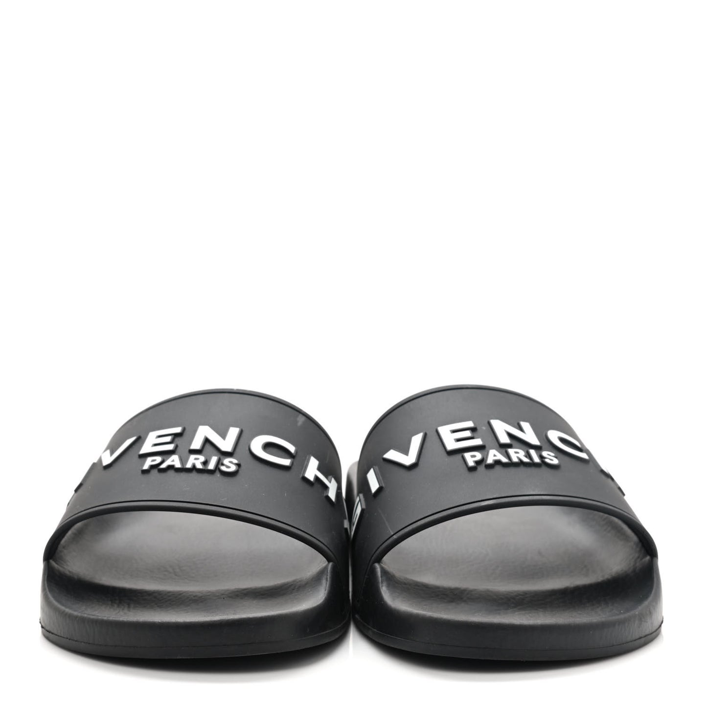 Rubber Logo Pool Slide Sandals 40 Black
