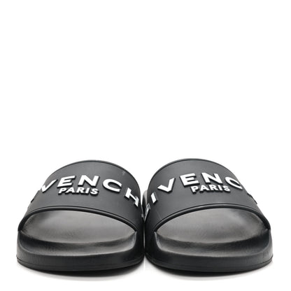 Givenchy Rubber Logo Pool Slide Sandals 40 Black 2 of 10