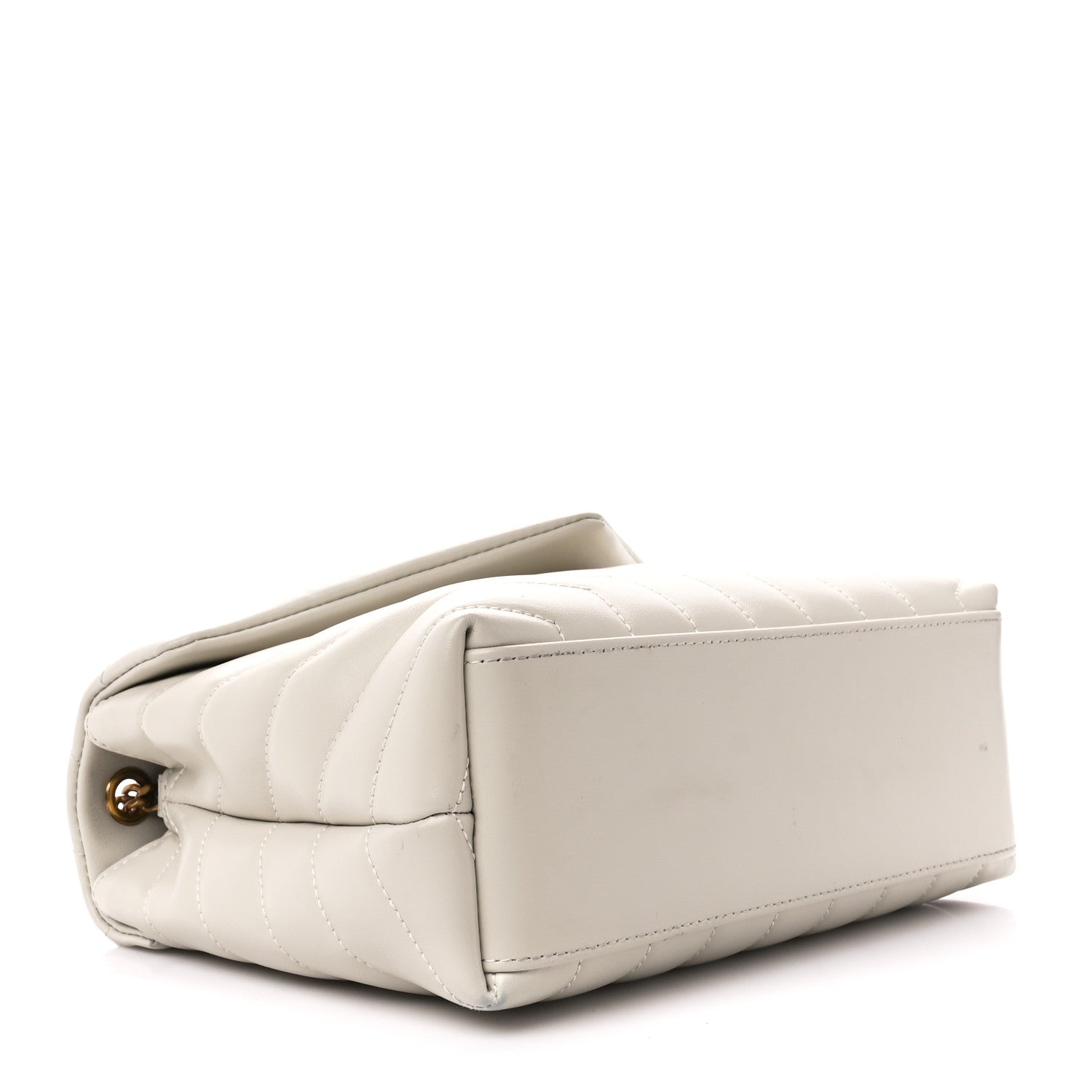 Saint Laurent Calfskin Y Quilted Monogram Small Loulou Chain Satchel Crema Soft 4 of 11