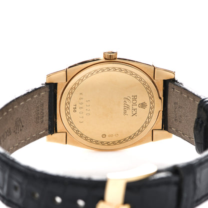 Rolex 18K Yellow Gold Alligator 32mm Cellini Manual Winding Watch White 5320 4 of 5