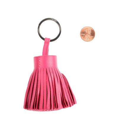 Hermes Lambskin Carmen Tassel Key Holder Rose Shocking 2 of 4