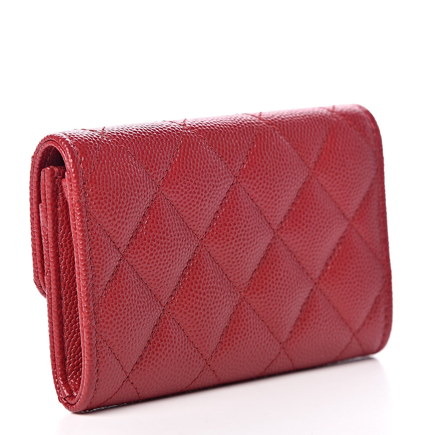 Chanel Caviar Quilted Flap Card Holder Dark Red 3 of 10
