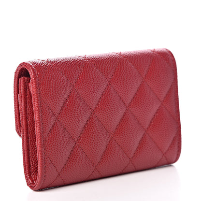 Chanel Caviar Quilted Flap Card Holder Dark Red 3 of 10