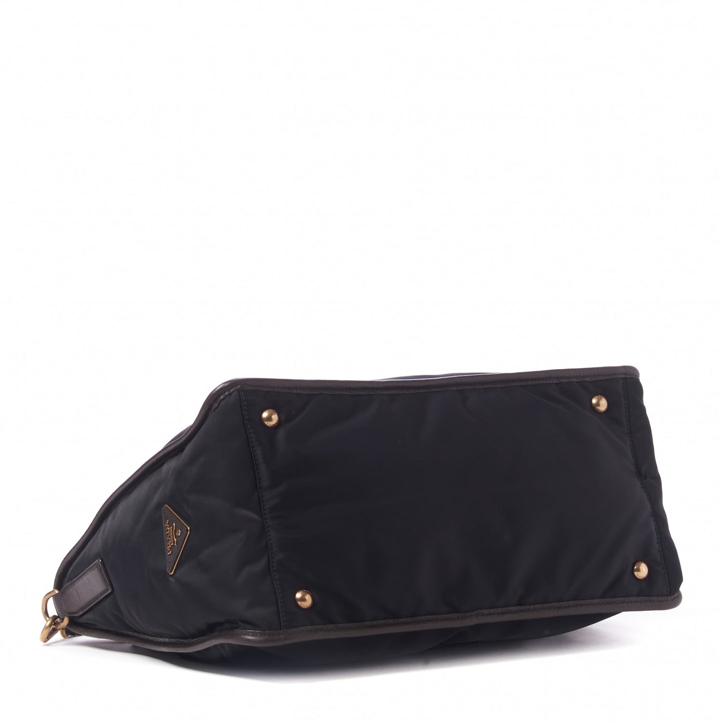 Tessuto Nylon Double Zip Logo Tote Black