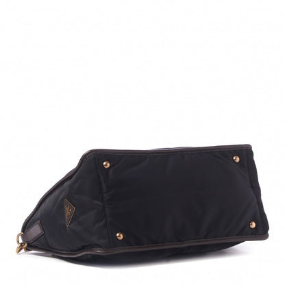 Prada Tessuto Nylon Double Zip Logo Tote Black 3 of 7