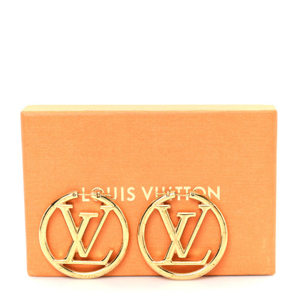 Louis Vuitton Metal Louise Hoop Earrings Gold 5 of 5