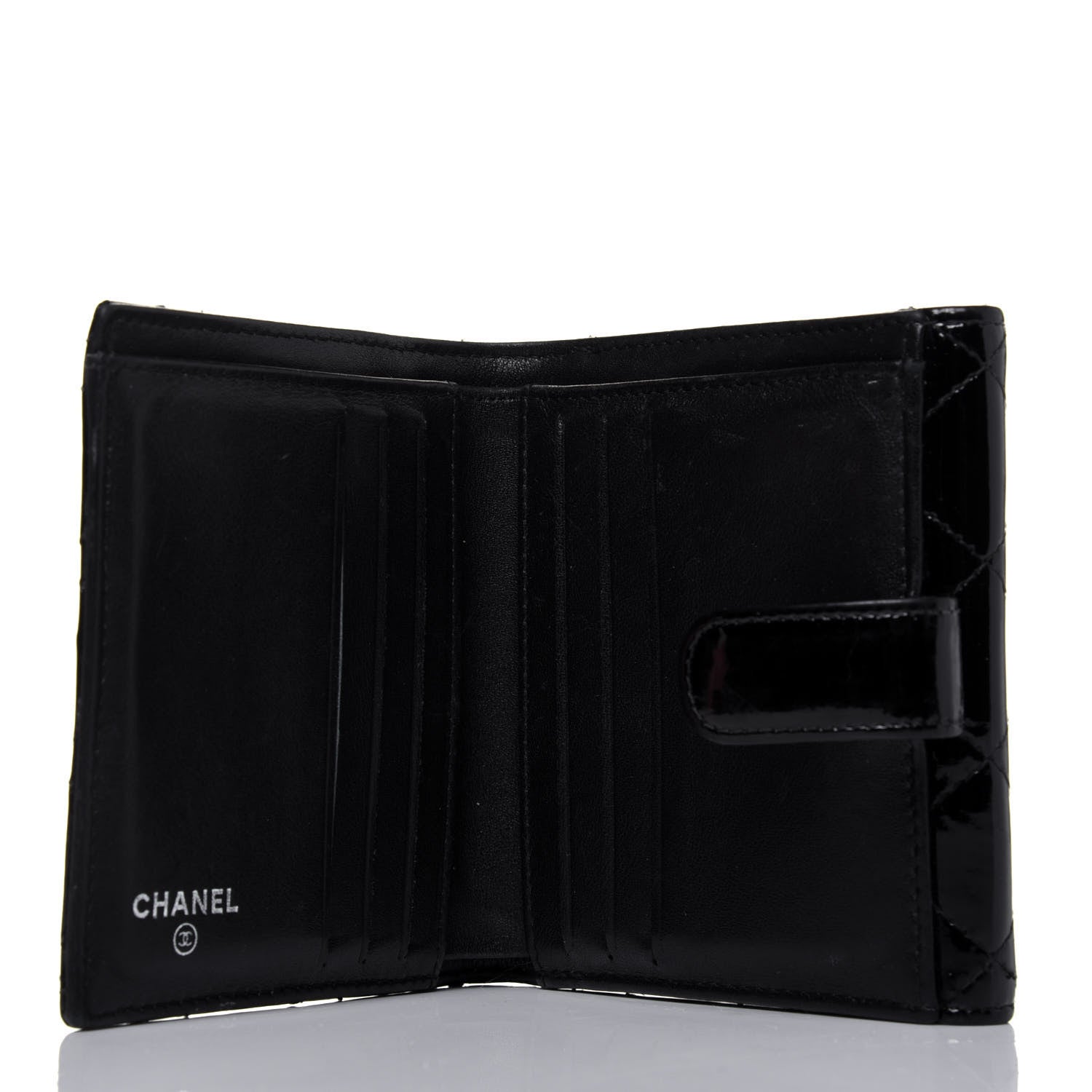 Chanel Patent Quilted Brilliant French Flap Wallet Black 5 of 17