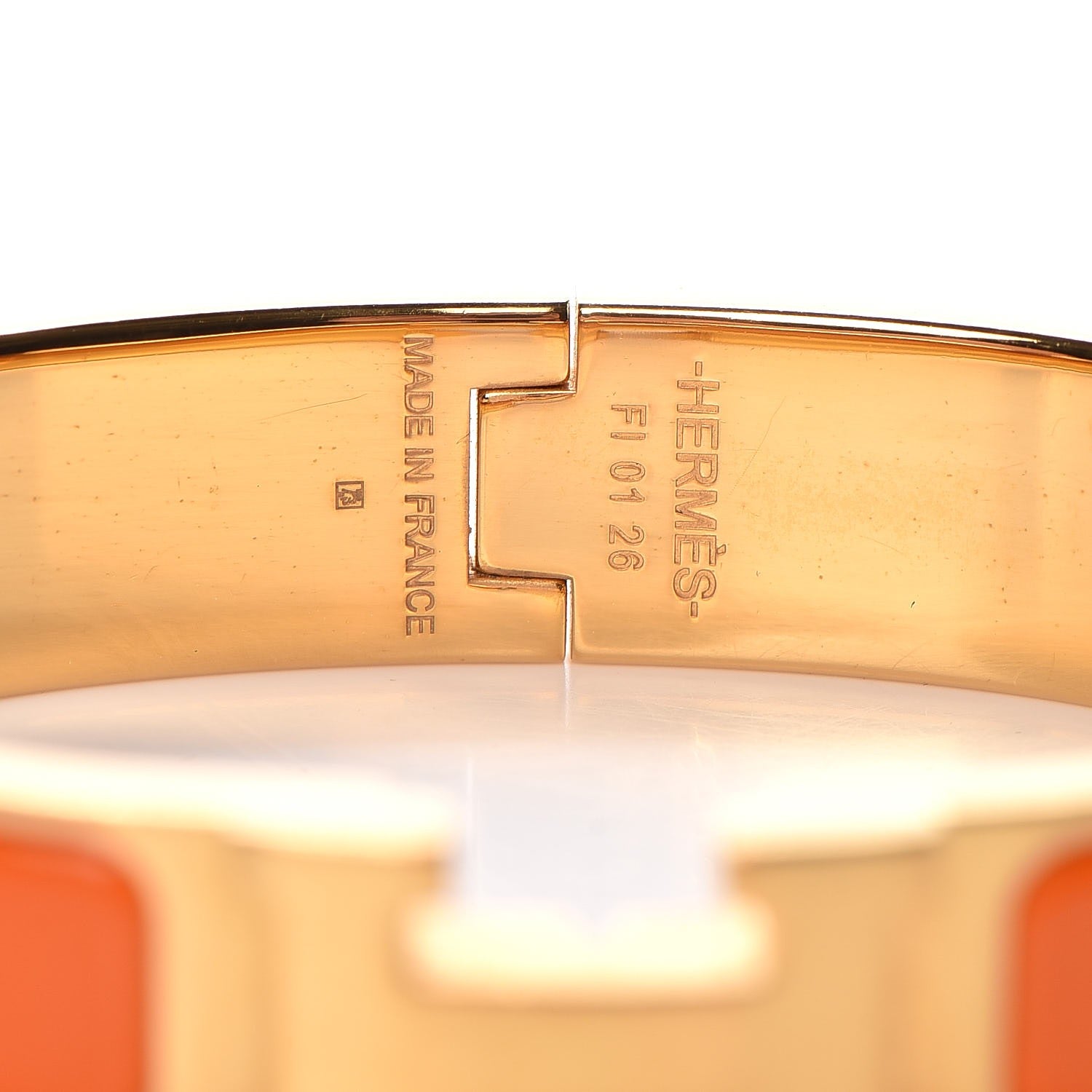 Hermes Enamel Narrow Clic Clac H Bracelet PM Orange 3 of 5