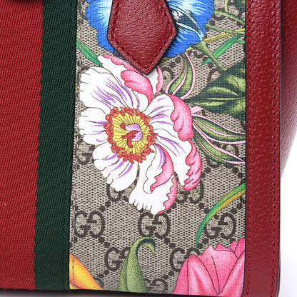 Gucci GG Supreme Monogram Flora Web Small Ophidia Tote Bag Red 8 of 10