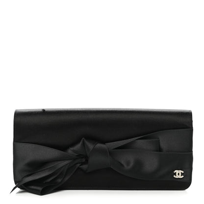Chanel Satin Bow Clutch Black 1 of 7