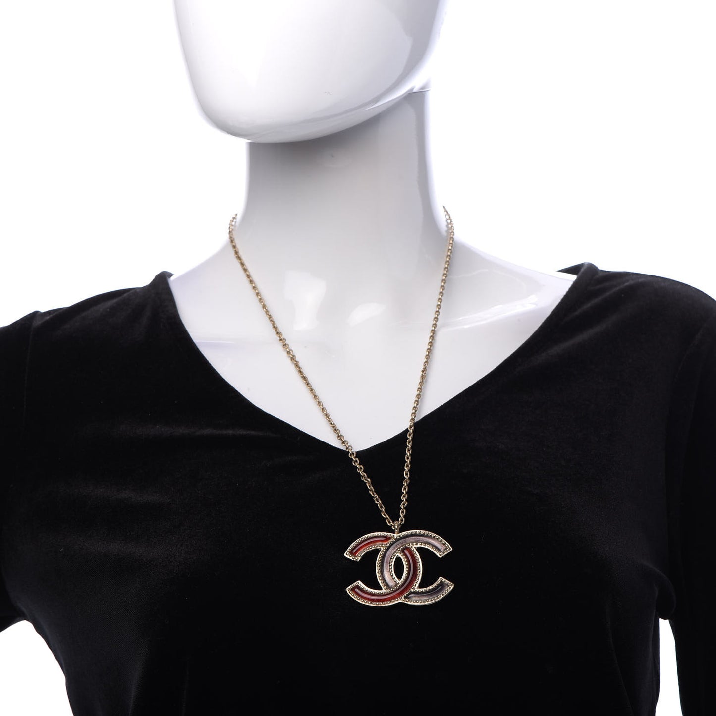 Resin CC Pendant Necklace Light Gold Red Purple